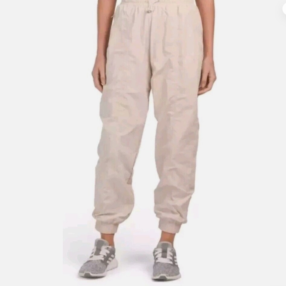 Wilo The Label Womens Tan Parachute Joggers Mesh Lined High Waist Pants Size S‎